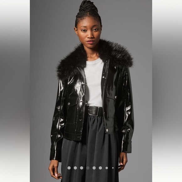 Anthropologie NWT Maeve Faux Leather Furry
Collar Jacket size XXS. - Picture 4 of 16